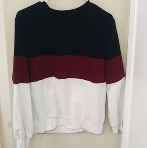 Striped crew neck sweatshirt